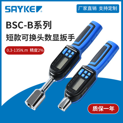 赛力克(SAYKE)迷你扭力扳手力矩扳手扭矩扳手短款可换头数显扳手