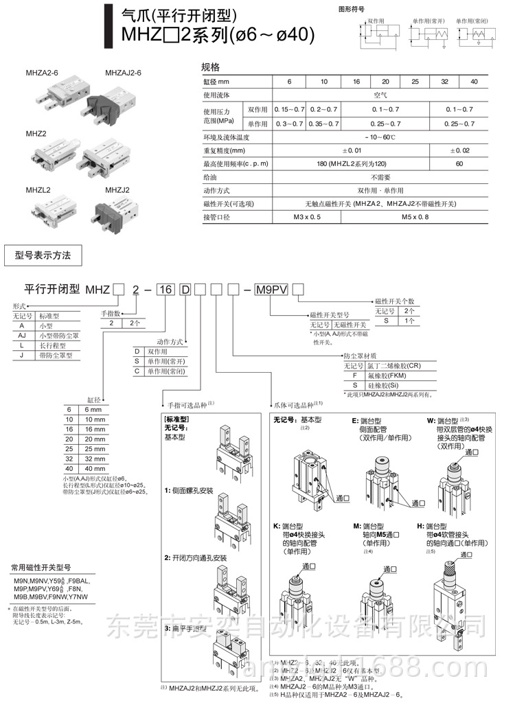 气爪选型资料