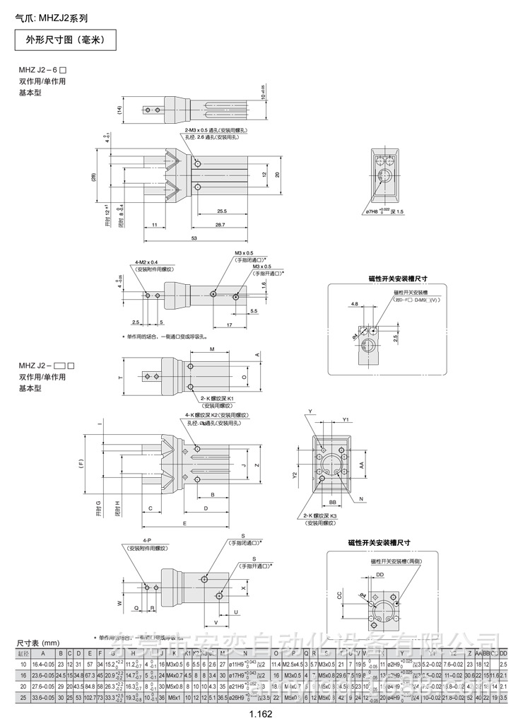 气爪选型资料