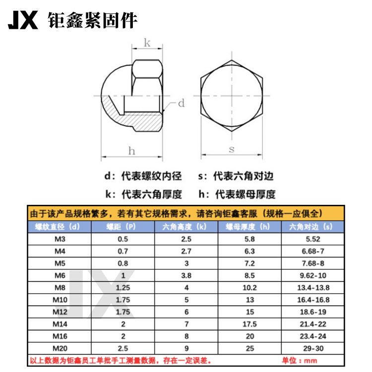 组合盖帽镀镍圆球头螺帽M4M5M6M8M10M12焊接盖母盖帽分体盖形 螺母